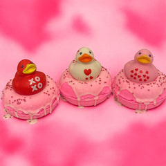 Valentine ducky donut bath bombs