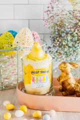 Yellow Peeps Dessert Candle