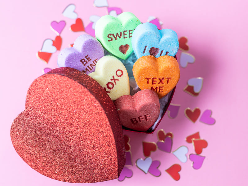 Conversation Hearts Valentine Bath Bombs